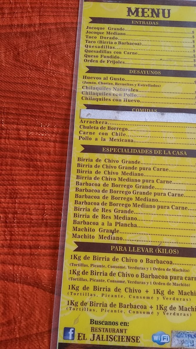 El Jalisciense Bar Menu - Image 4